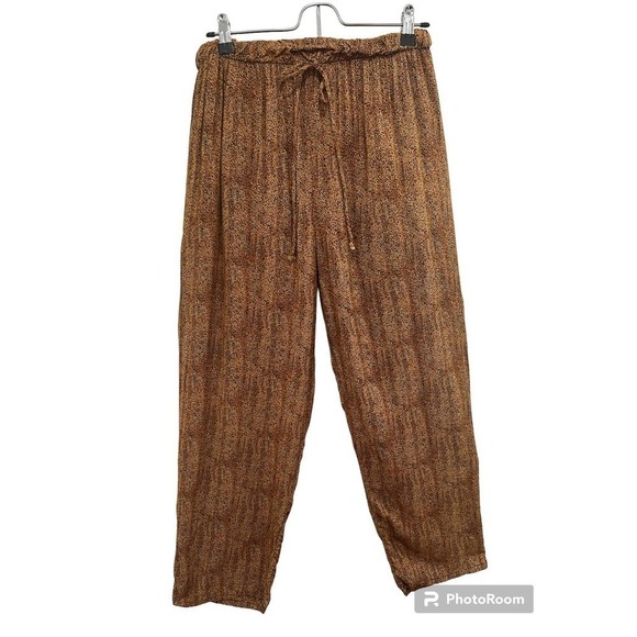 Vintage California Krush Boho Hippie 100% Rayon Pants M animal Print - Picture 2 of 8